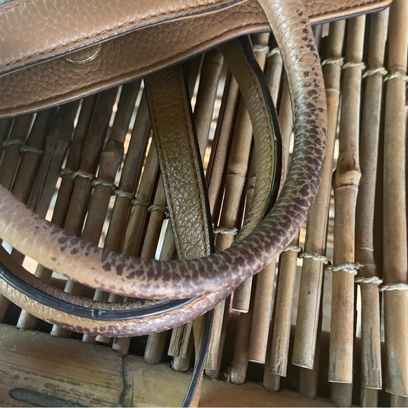 Michael Kors Cream & Tan Genuine Leather Satchel Crossbody - Picture 17 of 17